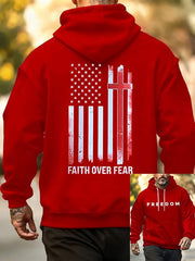 Red Charlie Kirk Freedom Memorial Hoodie Faith Over Fear RIP Charlie Kirk Memorial Merch - Lilybirchmarket