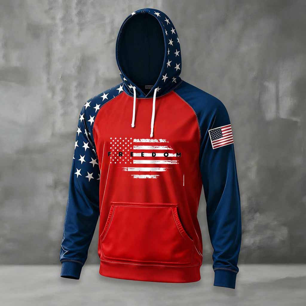 Red Charlie Kirk Freedom Merch Hoodie Memorial October 14 Charlie Kirk National Day Clothing - Lilybirchmarket