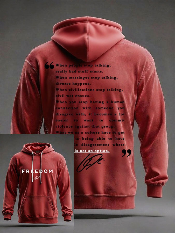 Red Charlie Kirk Freedom Merch Hoodie When People Stop Talking Charlie Kirk Day Clothing - Lilybirchmarket