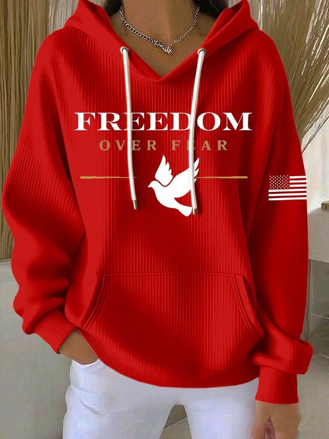 Red Charlie Kirk Freedom Over Fear Sweatshirt Charlie Kirk Funeral Merch Wear Red Day 2025 - Lilybirchmarket