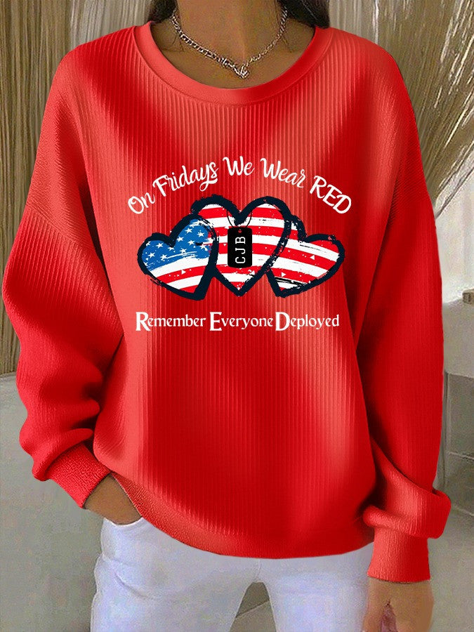 Red Charlie Kirk Freedom Sweatshirt On Fridays We Wear Red Charlie Kirk Apparel Gifts For Trump Lovers - Lilybirchmarket