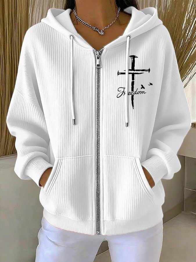 Red Charlie Kirk Freedom Zip Hoodie Wear Red Day 2025 National Charlie Kirk Day Clothing - Lilybirchmarket