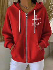 Red Charlie Kirk Freedom Zip Hoodie Wear Red Day 2025 National Charlie Kirk Day Clothing - Lilybirchmarket