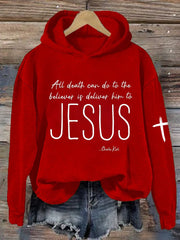 Red Charlie Kirk Hoodie All Death Can Do To The Believer Is Deliver Him To Jesus Clothing - Lilybirchmarket
