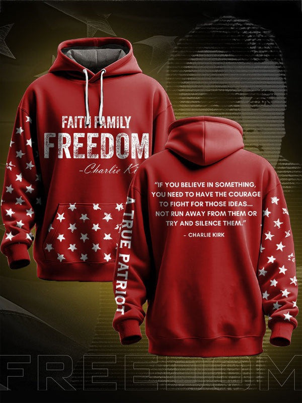 Red Charlie Kirk Hoodie Faith Family Freedom If You Believe In Something October 14 Merch - Lilybirchmarket
