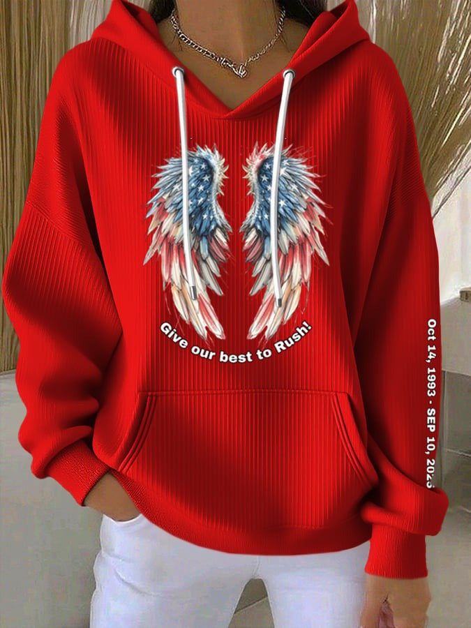 Red Charlie Kirk Hoodie Give Our Best To Rush October 14Th Charlie Kirk Day Merch Gifts - Lilybirchmarket