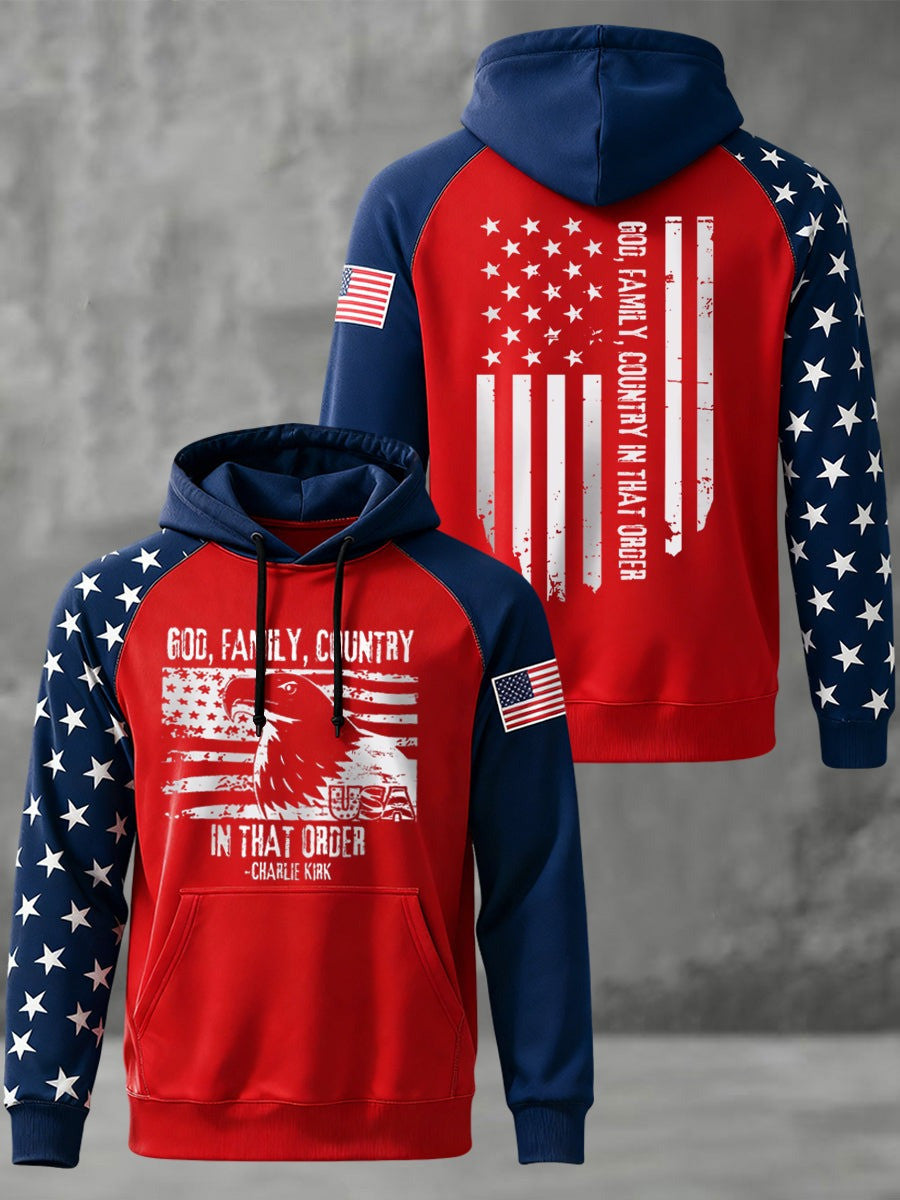 Red Charlie Kirk Hoodie God Family Country In That Order October 14 Birthday Apparel Gifts - Lilybirchmarket