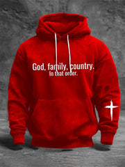 Red Charlie Kirk Hoodie God Family Country In That Order October 14 Birthday Merch - Lilybirchmarket