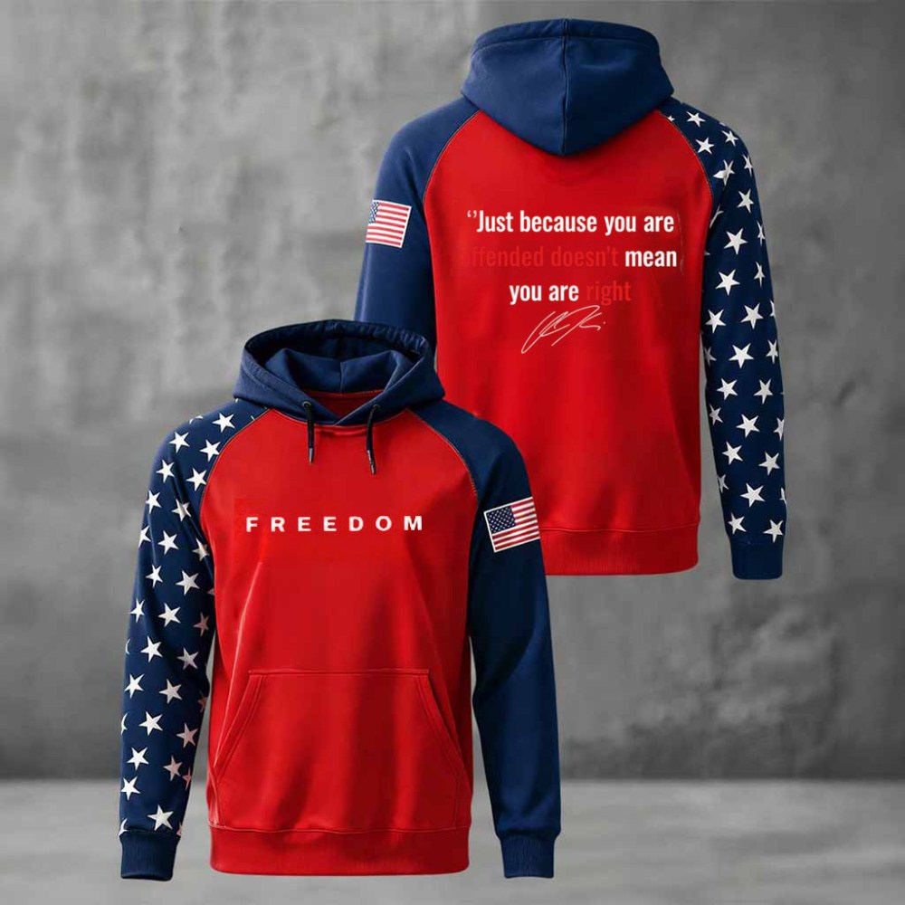 Red Charlie Kirk Hoodie Just Because You Are Offended Doesn't Mean You Are Right - Lilybirchmarket