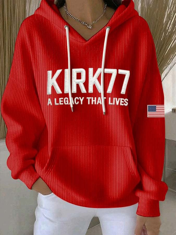 Red Charlie Kirk Hoodie Kirk 77 A Legacy That Lives October 14 Charlie Kirk Day Apparel - Lilybirchmarket