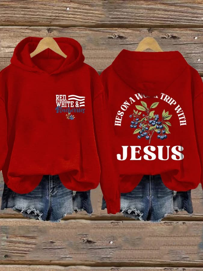Red Charlie Kirk Hoodie Red White And Blueberries October 14 Birthday Faith Gifts - Lilybirchmarket