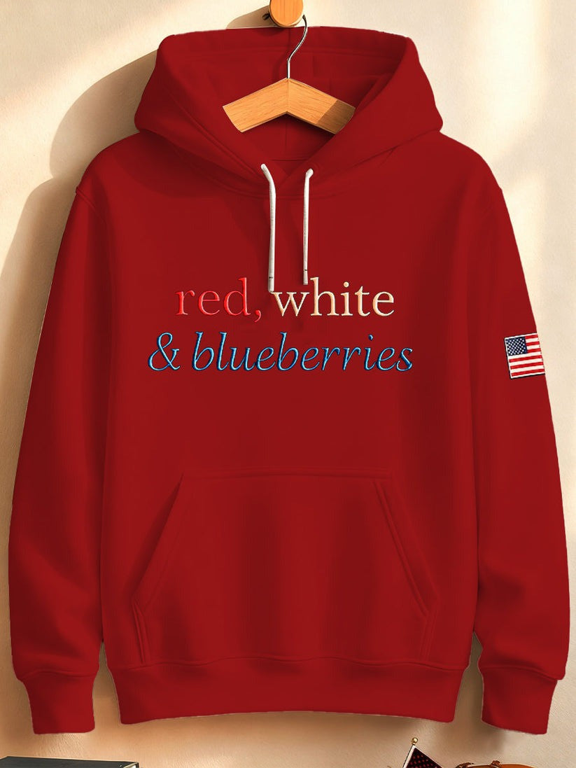 Red Charlie Kirk Hoodie Red White And Blueberries Wear Red Day 2025 Tribute Gifts - Lilybirchmarket