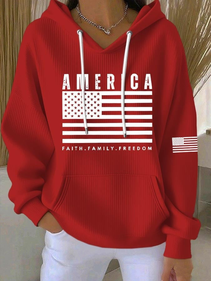Red Charlie Kirk Memorial Merch Hoodie Faith Family Freedom Turning Point USA Clothing - Lilybirchmarket
