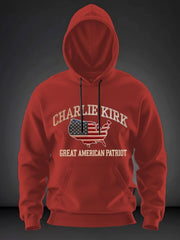 Red Charlie Kirk Memorial Merch Hoodie Great American Patriot Wear Red October 14 Birthday - Lilybirchmarket