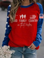 Red Charlie Kirk Sweatshirt God Family Country In That Order Apparel Patriotic - Lilybirchmarket