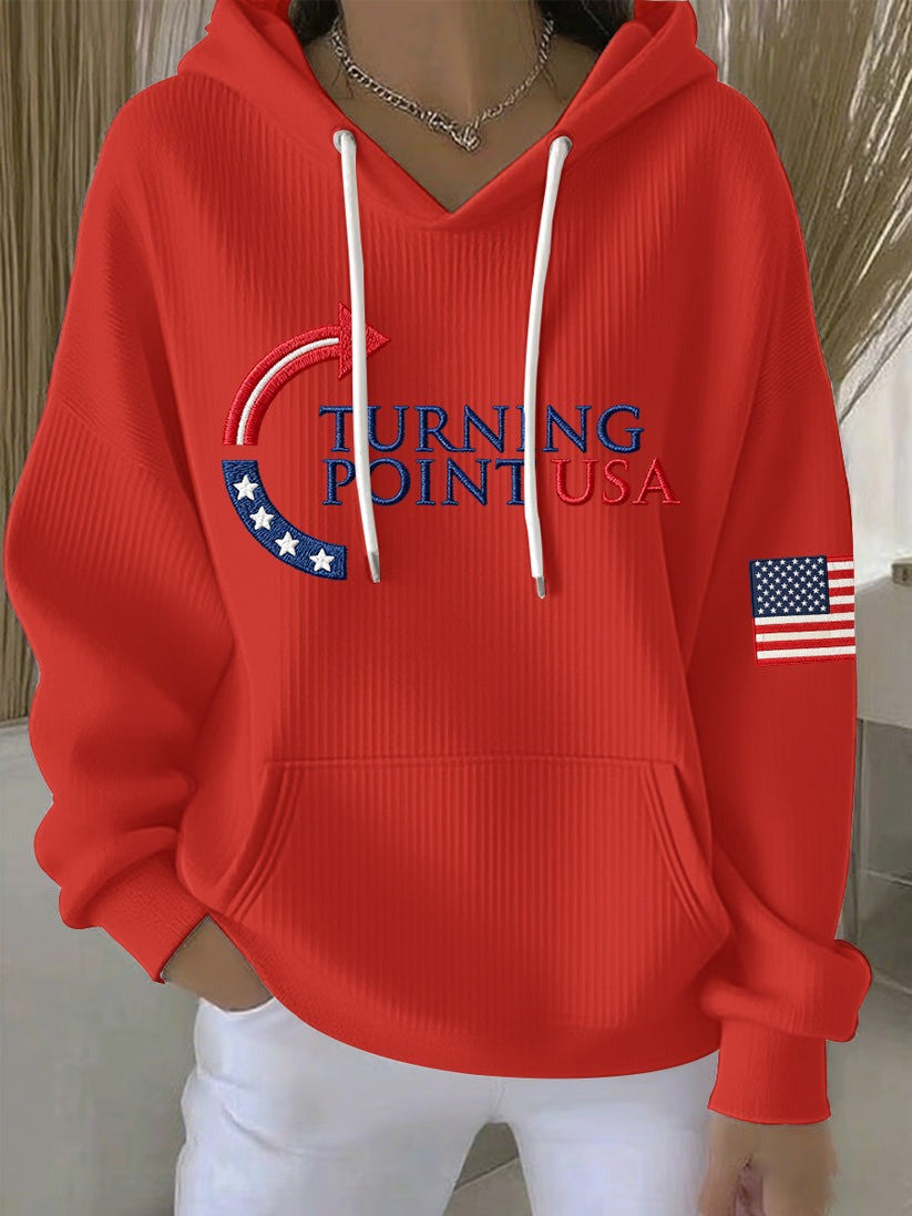 Red Charlie Kirk TPUSA Merch Hoodie Turning Point USA Memorial Wear Red Day Freedom Clothing - Lilybirchmarket