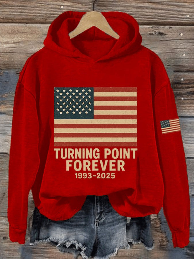 Red Charlie Kirk Turning Point Forever Hoodie TPUSA Honor October 14 Day Tribute Clothing - Lilybirchmarket