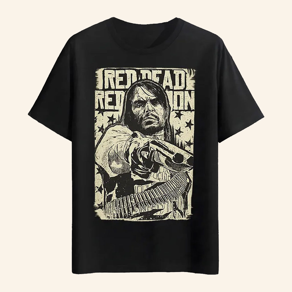 Red Dead Redemption Merch John Marston T-Shirt Best Gift For Game Lovers - Lily Birch Market