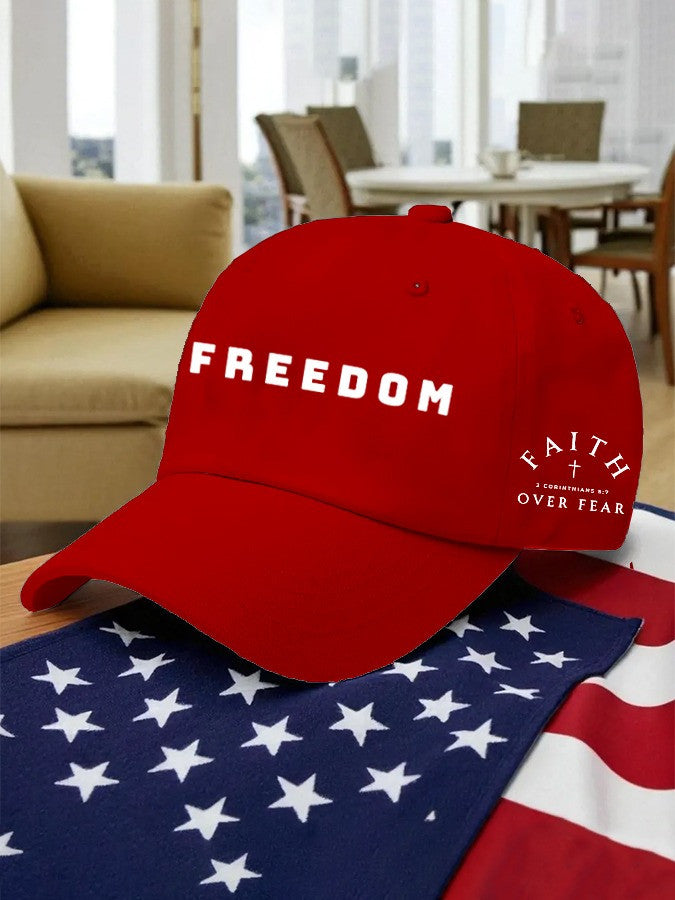 Red Freedom Charlie Kirk Hat Faith Over Fear Baseball Cap Gifts For Patriots - Lilybirchmarket