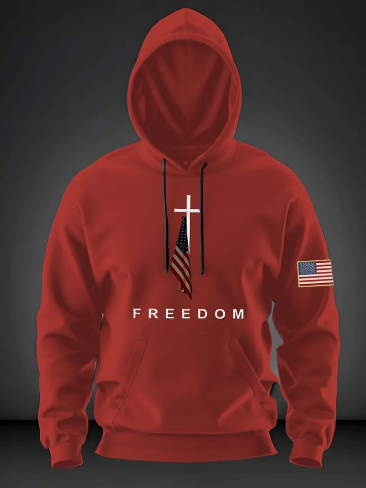 Red Freedom Charlie Kirk Hoodie Memorial Merch National Charlie Kirk Day Wear Red Clothes - Lilybirchmarket