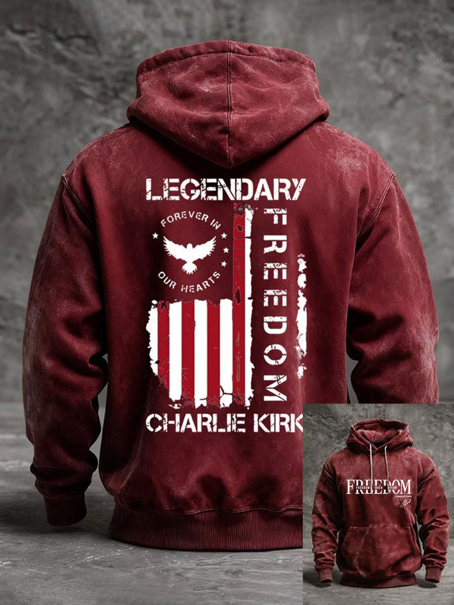 Red Freedom Charlie Kirk Hoodie Signed Faith Over Fear Honor Charlie Kirk Day Legendary - Lilybirchmarket