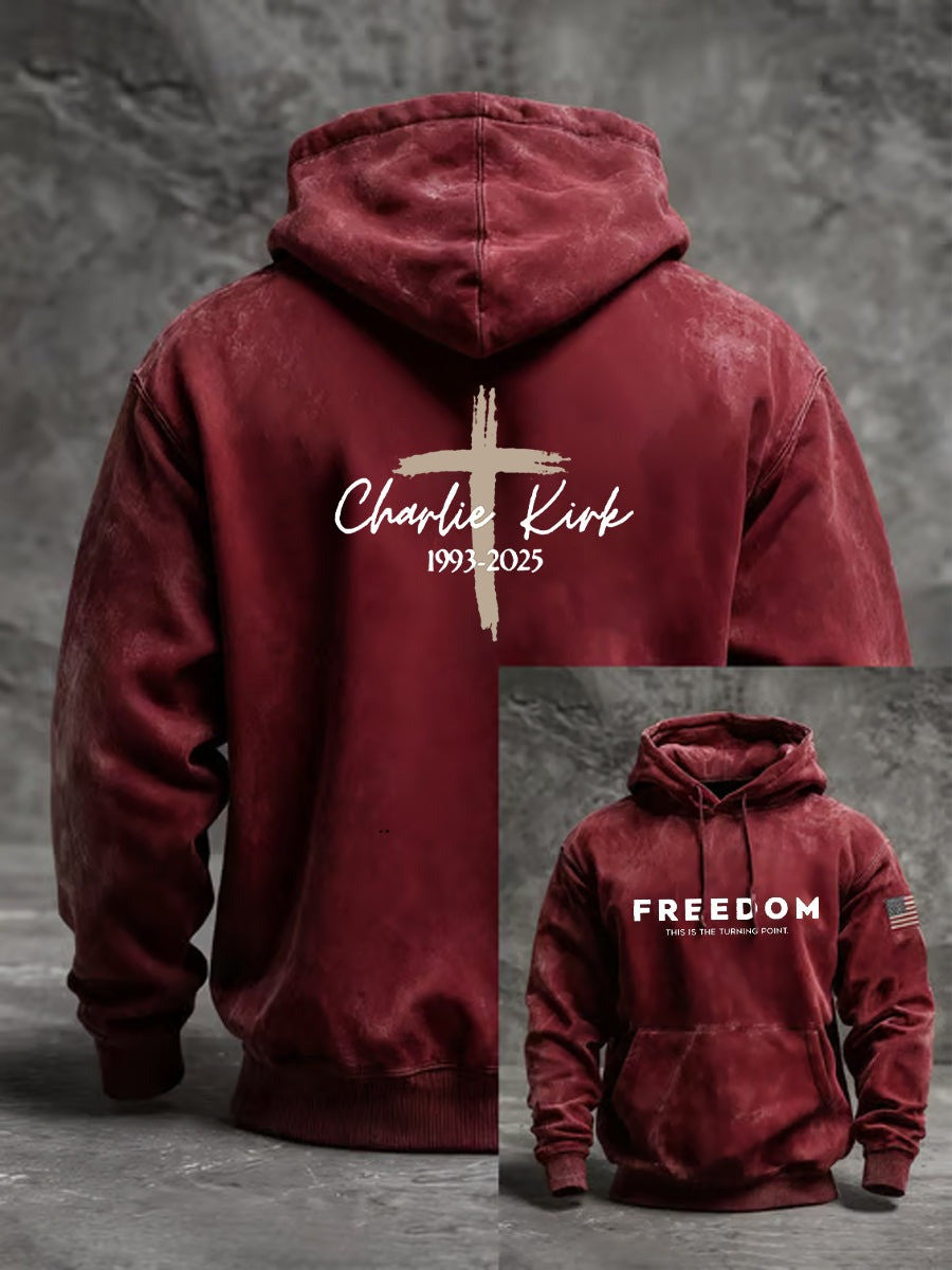 Red Freedom Charlie Kirk Hoodie This Is The Turning Point Merch October 14 Birthday Apparel - Lilybirchmarket