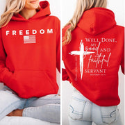 Red Freedom Charlie Kirk Hoodie We Done My Good And Faithful Servant Supporters Clothing - Lilybirchmarket