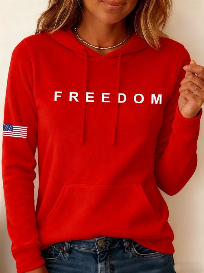 Red Freedom Charlie Kirk Hoodie Women's Support Wear Red On October 14 Birthday Tribute - Lilybirchmarket