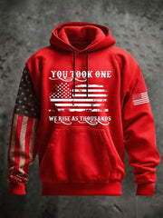Red Freedom Charlie Kirk Hoodie You Took One We Rise As Thousands Supporters Clothing - Lilybirchmarket