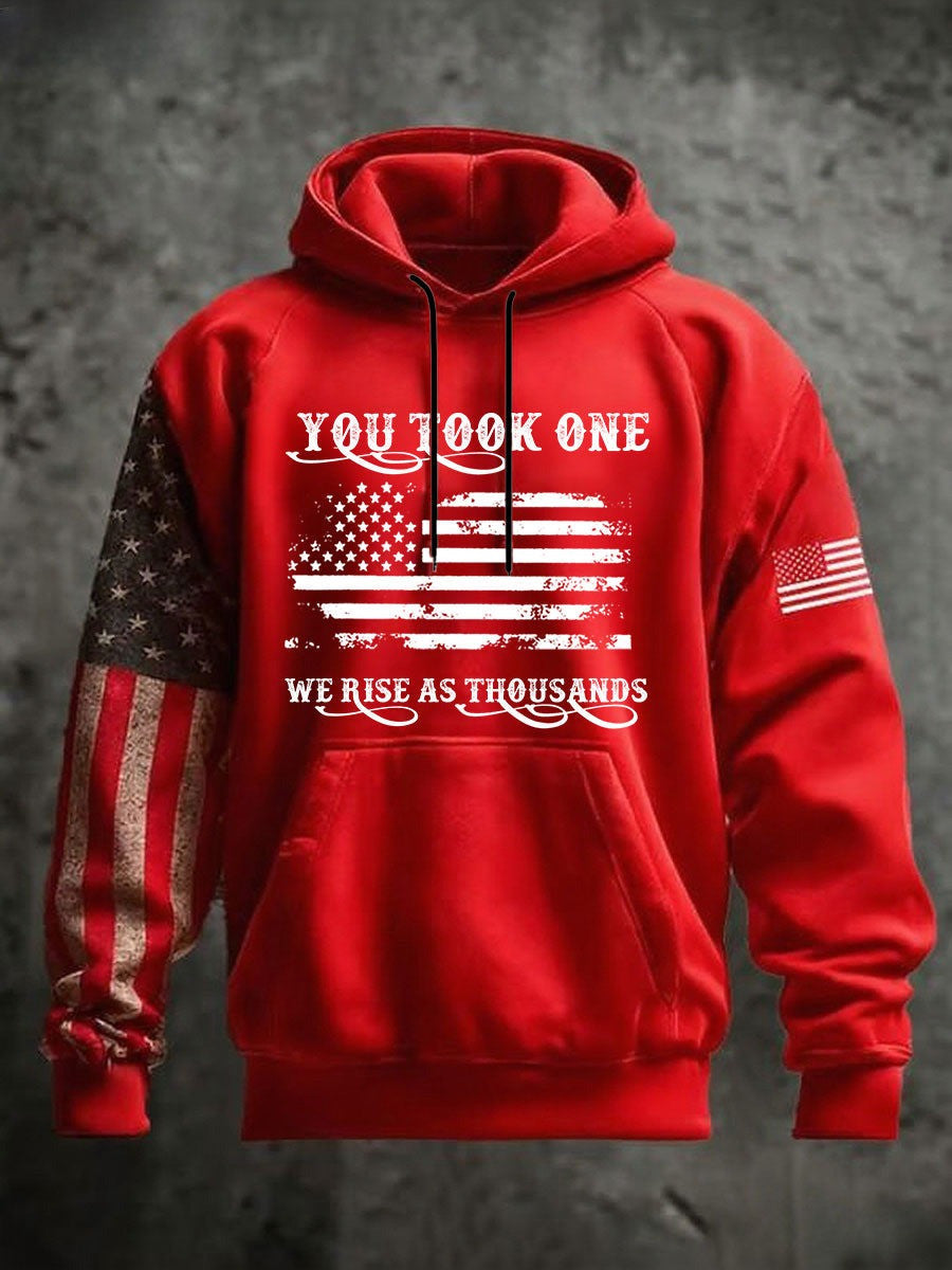 Red Freedom Charlie Kirk Hoodie You Took One We Rise As Thousands Supporters Clothing - Lilybirchmarket