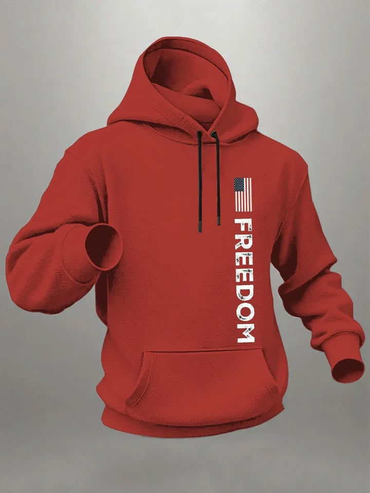 Red Freedom Charlie Kirk Merch Hoodie Wear Red On October 14 Birthday Memorial Day Clothing - Lilybirchmarket