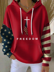 Red Freedom Charlie Kirk Merch Hoodie Women's Wear Red Day 2025 Turning Point USA Apparel - Lilybirchmarket