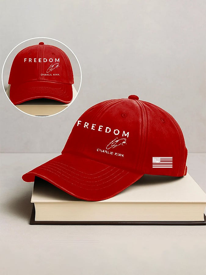 Red Freedom Charlie Kirk Signed Hoodie Women's Wear Red On October 14 Birthday Tribute - Lilybirchmarket