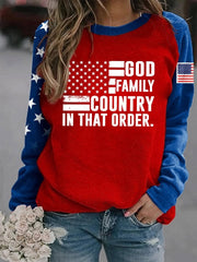 Red Freedom Charlie Kirk Sweatshirt God Family Country In That Order Clothing Patriotic Gifts - Lilybirchmarket