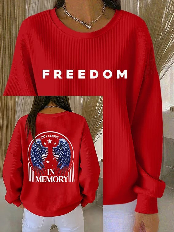 Red Freedom Charlie Kirk Sweatshirt Oct 14 In Memory Sweatshirt Gifts For MAGA Supporters - Lilybirchmarket