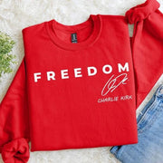 Red Freedom Charlie Kirk Sweatshirt RIP Charlie Kirk Apparel Patriotic Gifts For Mom - Lilybirchmarket