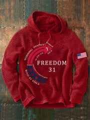 Red Freedom Charlie Kirk Waffle Hoodie This Is the Turning Point USA TPUSA Courage Faith - Lilybirchmarket