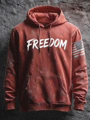 Red Freedom Hoodie American Flag Charlie Kirk Commemorative Clothing TPUSA Merch Gifts - Lilybirchmarket