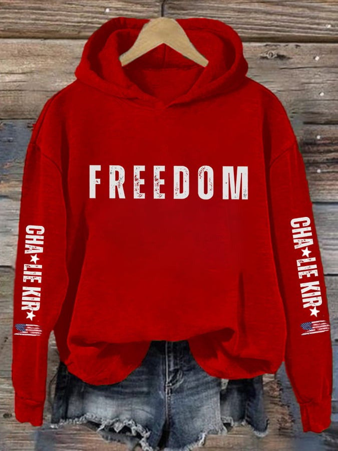 Red Freedom RIP Charlie Kirk Memorial Hoodie MAGA Trump Supporters October 14 Day - Lilybirchmarket