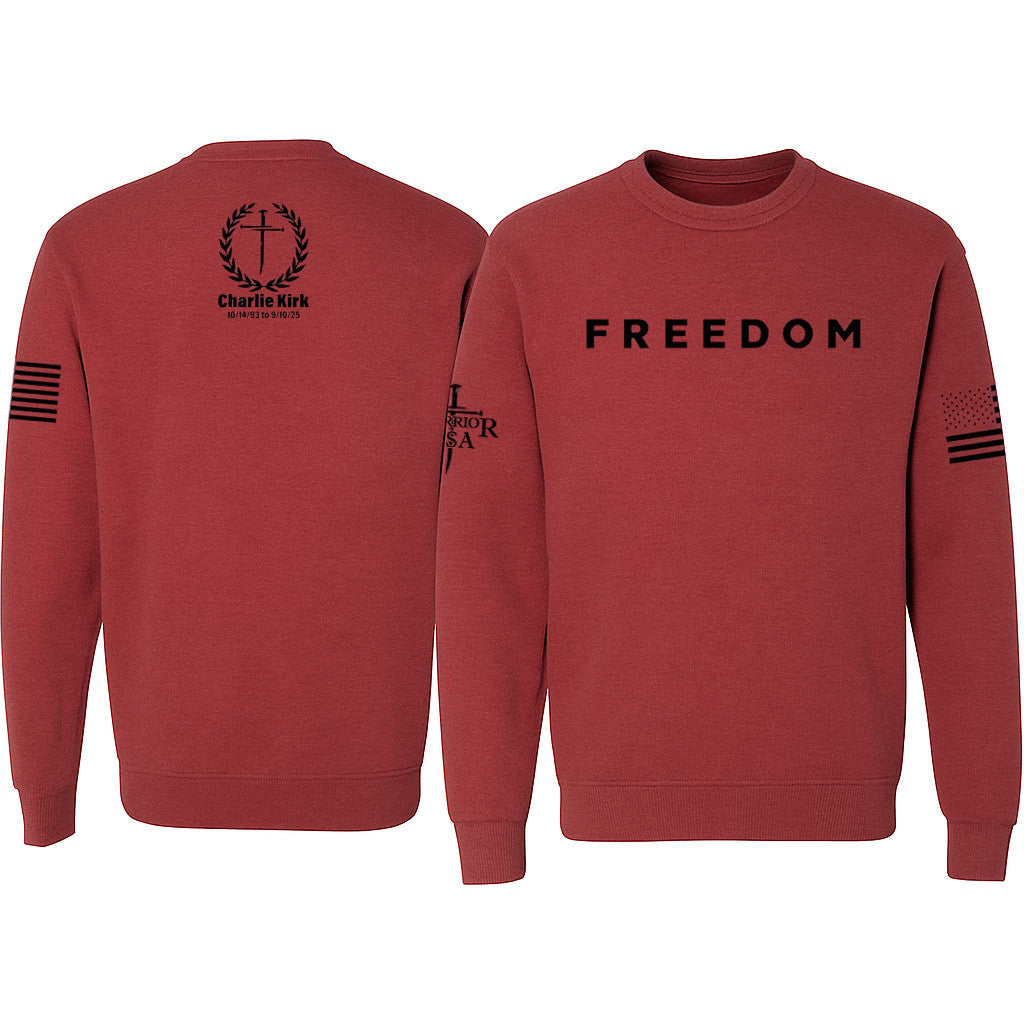 Red Freedom Sweatshirt Charlie Kirk TPUSA Merch Charlie Kirk Memorial Shirt Patriotic Gifts - Lilybirchmarket
