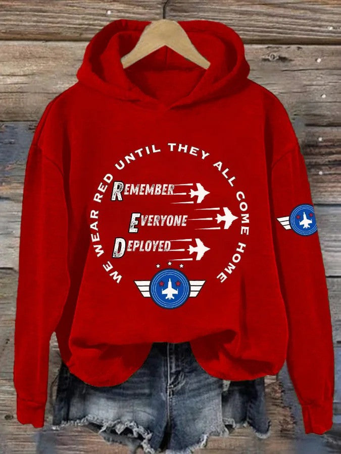 RED Friday Hoodie We Wear Red Until They All Come Home Hooded Sweatshirt Gifts For Her - Lilybirchmarket
