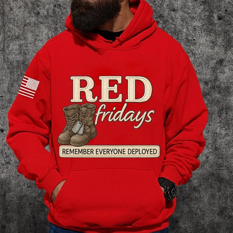 RED Friday Remember Everyone Deployed Hoodie Men's Military Honor Apparel Gifts For Patriots - Lilybirchmarket