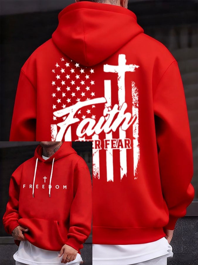 Red RIP Charlie Kirk Freedom Hoodie Faith Over Fear Memorial Clothing October 14 Day Merch - Lilybirchmarket