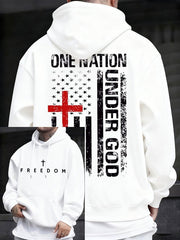 Red RIP Charlie Kirk Freedom Hoodie One Nation Under God Memorial October 14 Day Apparel - Lilybirchmarket