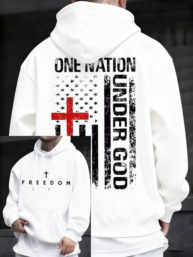 Red RIP Charlie Kirk Freedom Hoodie One Nation Under God Memorial October 14 Day Apparel - Lilybirchmarket