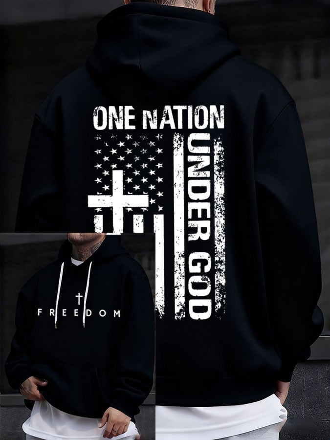 Red RIP Charlie Kirk Freedom Hoodie One Nation Under God Memorial October 14 Day Apparel - Lilybirchmarket