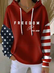 Red RIP Charlie Kirk Freedom Signed Hoodie American Flag Wear Red Day 2025 Memorial Support - Lilybirchmarket