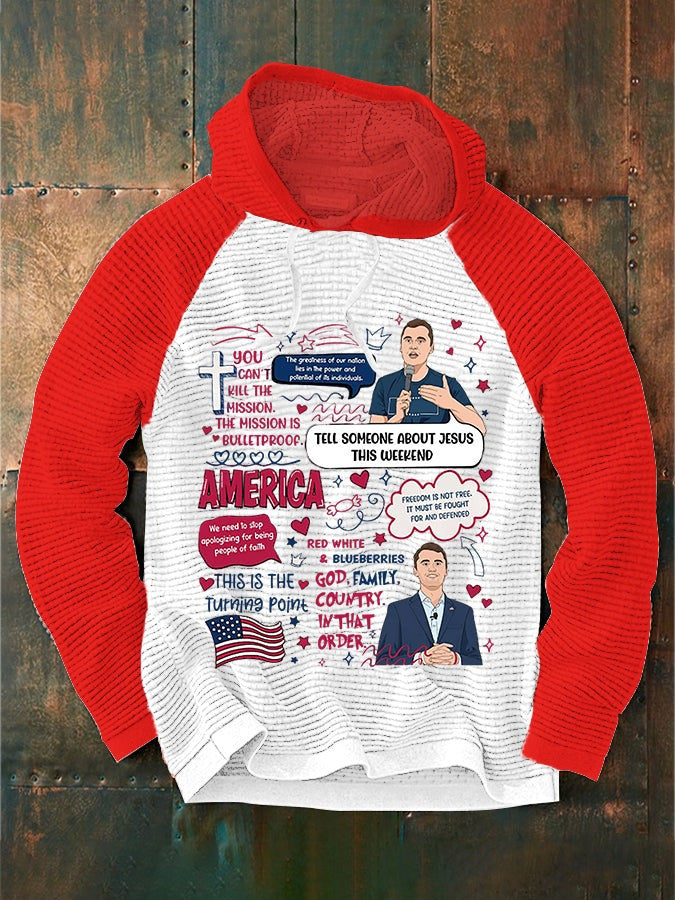 Red RIP Charlie Kirk Waffle Hoodie Tell Someone About Jesus This Weekend Memorial Clothing - Lilybirchmarket