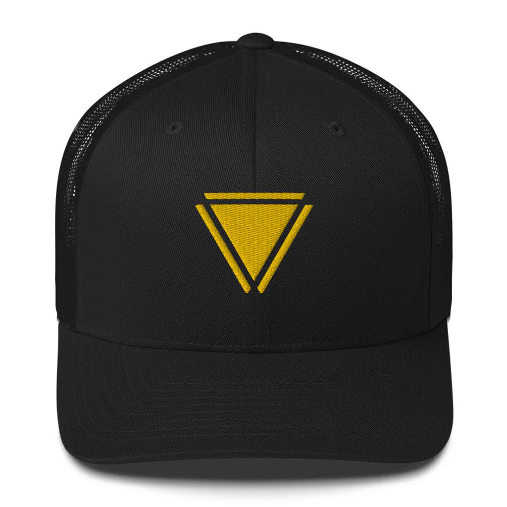 Red Rising Merch Yellow Sigil Trucker Hat Embroidered Gift Ideas For Boyfriend - Lilybirchmarket