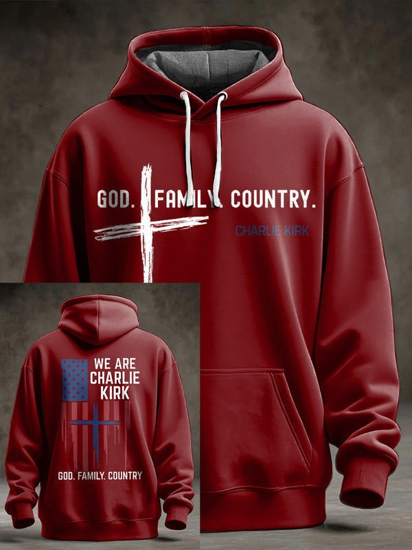Red We Are Charlie Kirk Hoodie God Family Country Remembrance Day Clothing Supporters Gifts - Lilybirchmarket